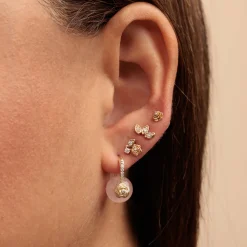 Gold & Diamond Rose Morganite Earrings