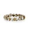 Gold & Diamond Rose Rondelle on Calcite