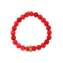 Gold & Diamond Rose Rondelle on Red Sea Bamboo