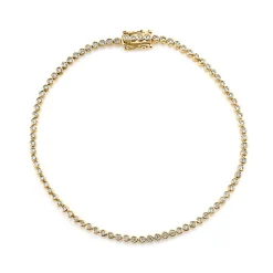 Gold & Diamond Round Bezel Eternity Bracelet