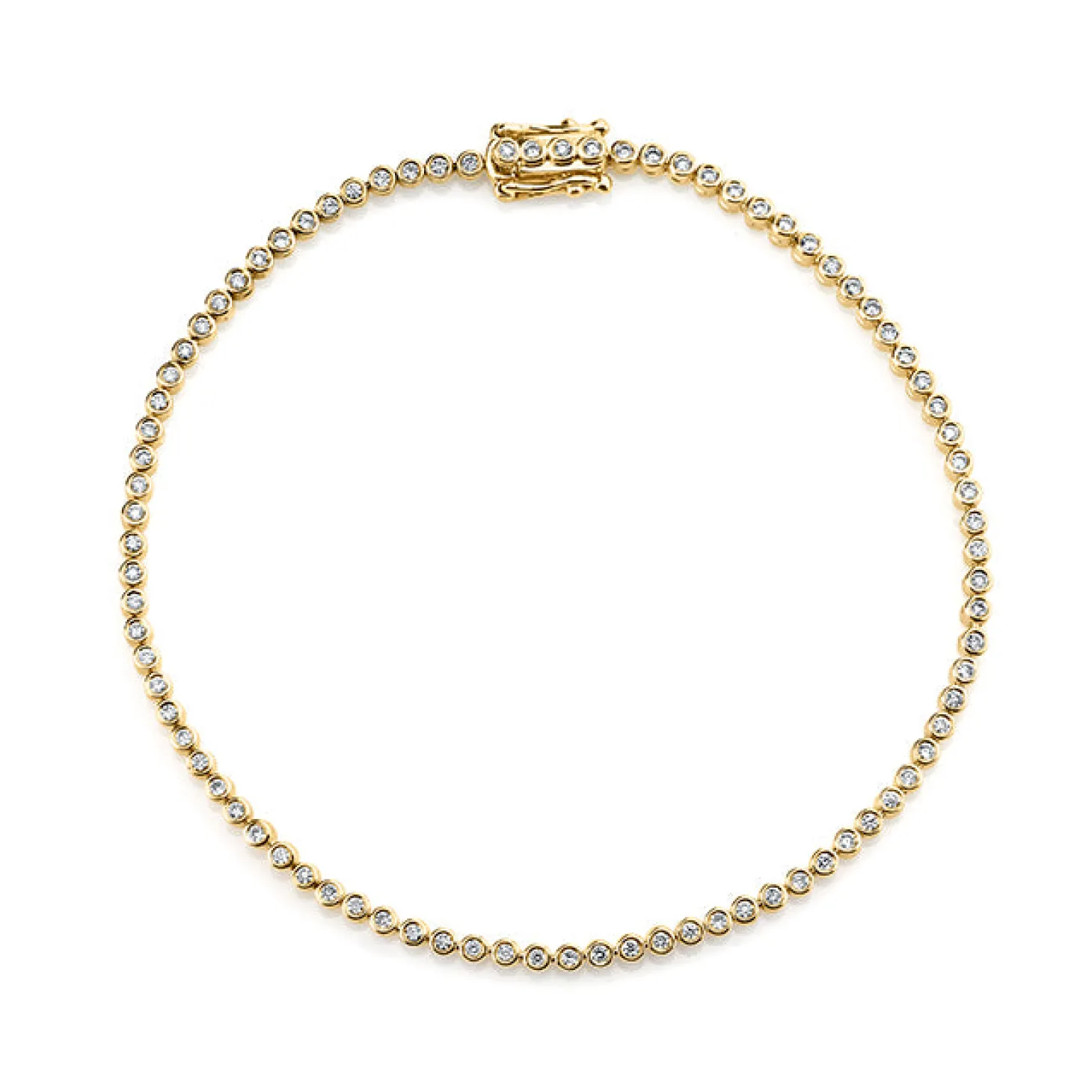Gold & Diamond Round Bezel Eternity Bracelet