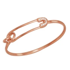Gold & Diamond Safety Pin Bracelet