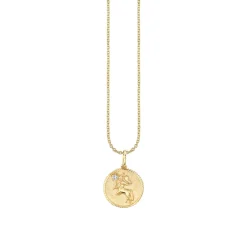 Gold & Diamond Sagittarius Zodiac Medallion