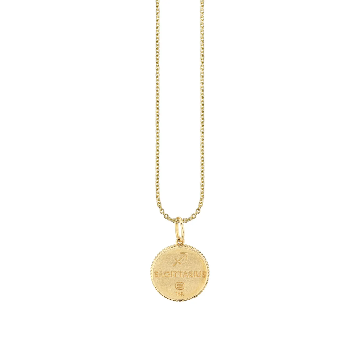 Gold & Diamond Sagittarius Zodiac Medallion