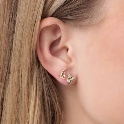 Gold & Diamond Sailboat Stud