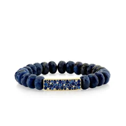 Gold & Diamond Sapphire Bar on Sapphire