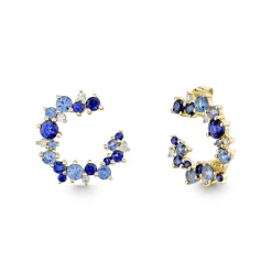Gold & Diamond Sapphire Wrap Hoop Earrings