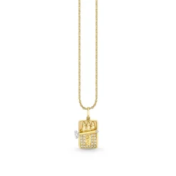 Gold & Diamond Sardine Can Charm
