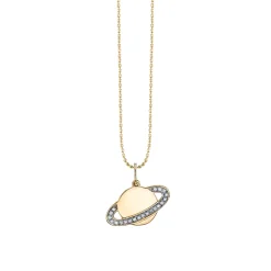 Gold & Diamond Saturn Charm