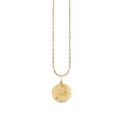 Gold & Diamond Scorpio Zodiac Medallion