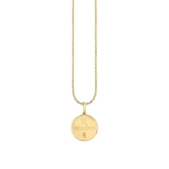 Gold & Diamond Scorpio Zodiac Medallion