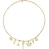 Gold & Diamond Sea Creatures Multi-Charm Necklace