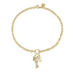 Gold & Diamond Sea Life Anklet