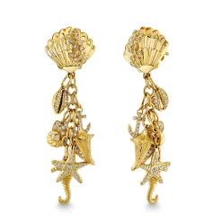 Gold & Diamond Sea Life Earring