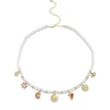 Gold & Diamond Sea Treasures Mother of Pearl Heishi Necklace