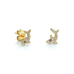 Gold & Diamond Shark Stud