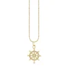 Gold & Diamond Ship's Wheel Charm