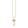 Gold & Diamond Short Carved Stone Charm