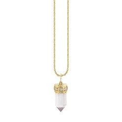 Gold & Diamond Short Carved Stone Charm