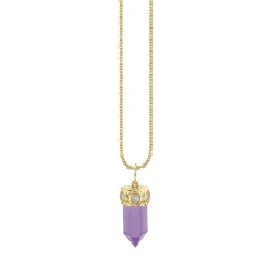 Gold & Diamond Short Carved Stone Charm