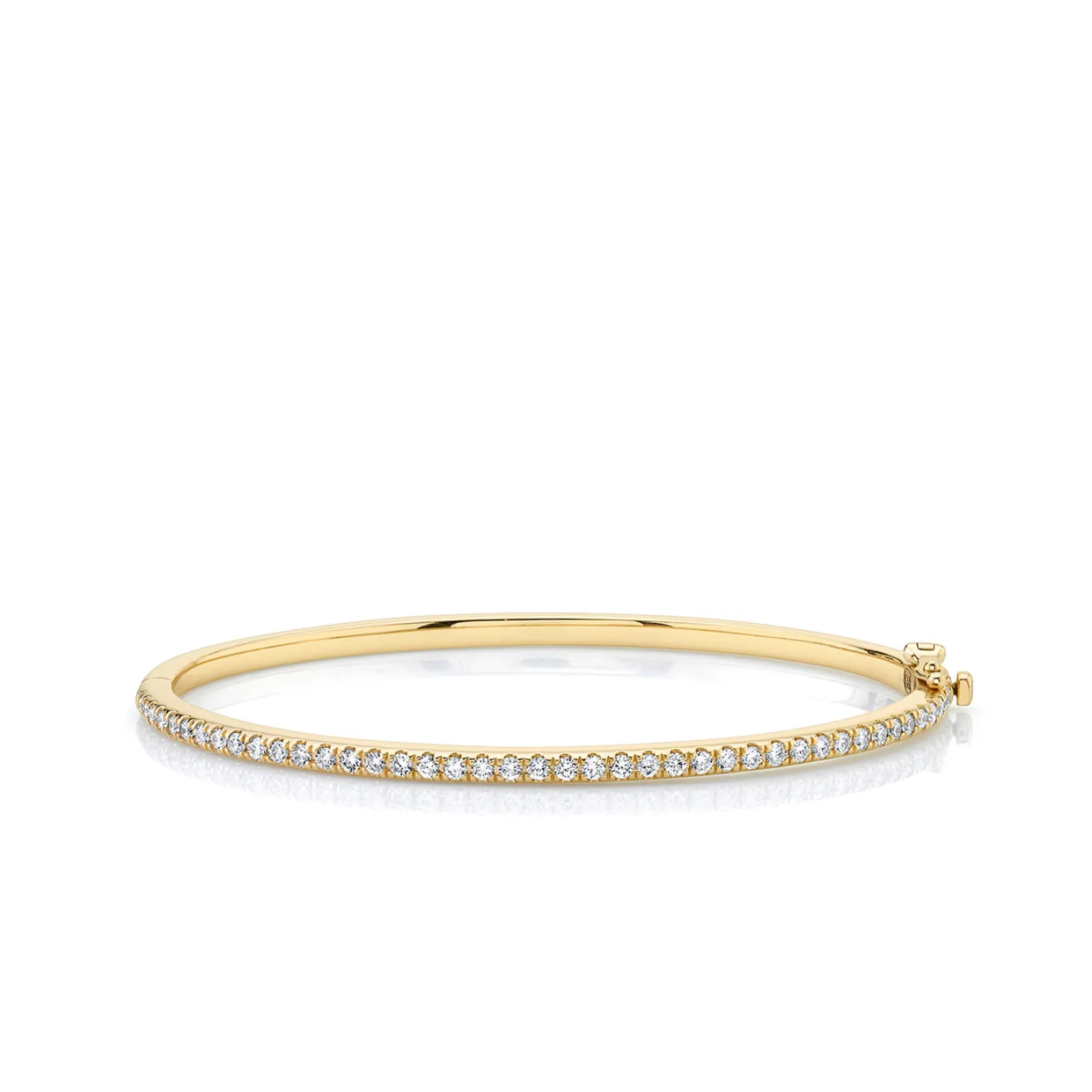 Gold & Diamond Single Row Bangle