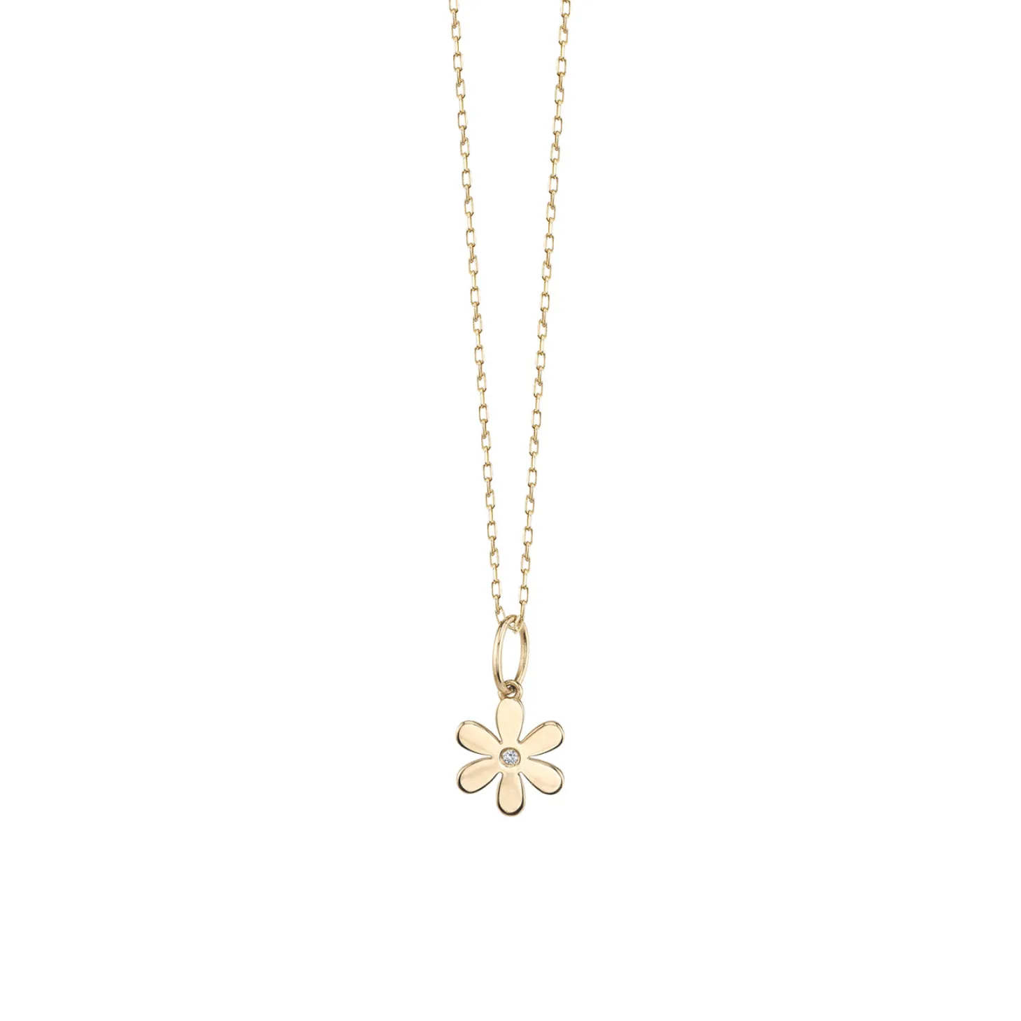 Gold & Diamond Single Stone Daisy Charm
