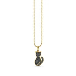 Gold & Diamond Sitting Cat Charm