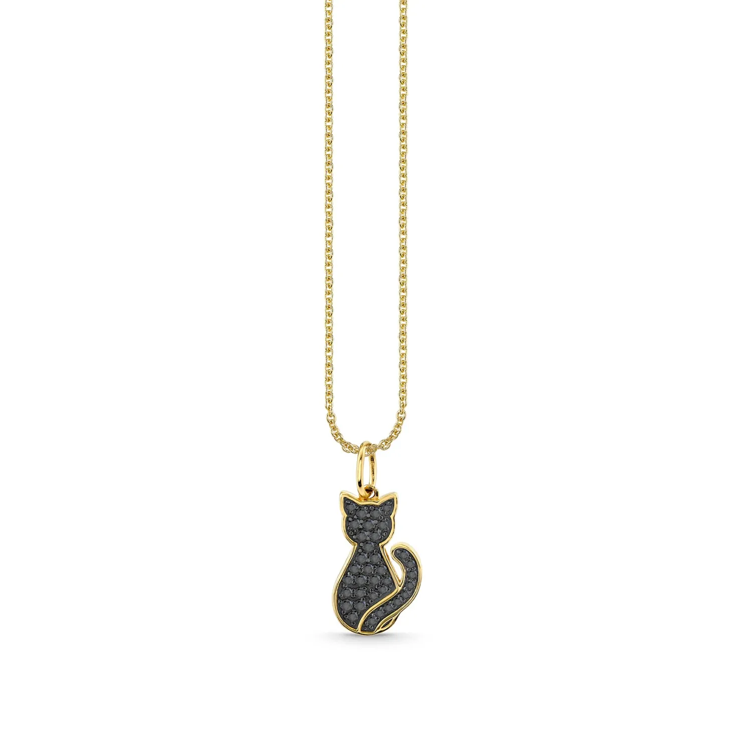 Gold & Diamond Sitting Cat Charm
