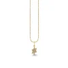 Gold & Diamond Slanted Star of David Charm
