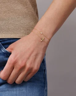 Gold & Diamond Small Bee Bracelet