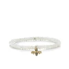 Gold & Diamond Small Bee on Rainbow Moonstone