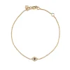 Gold & Diamond Small Bezel Eye Bracelet