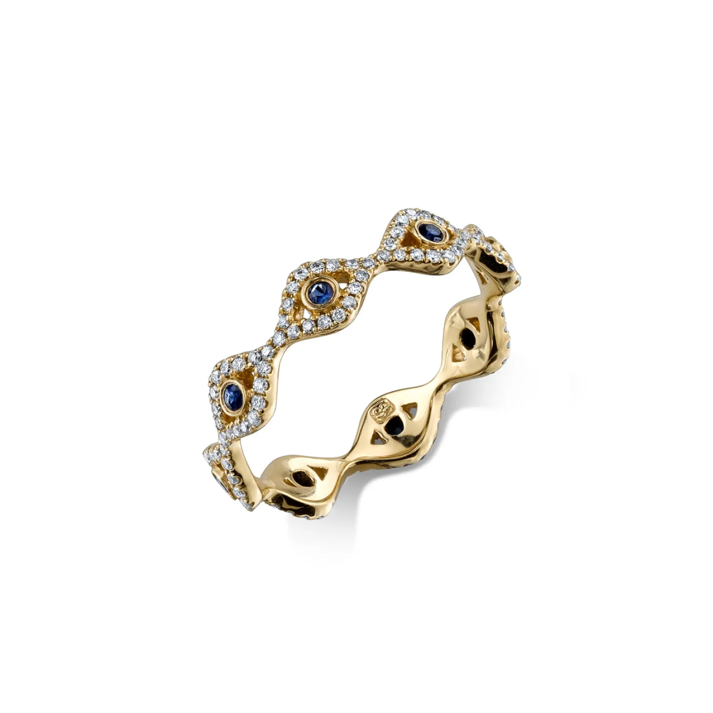 Gold & Diamond Small Bezel Eye Eternity Ring