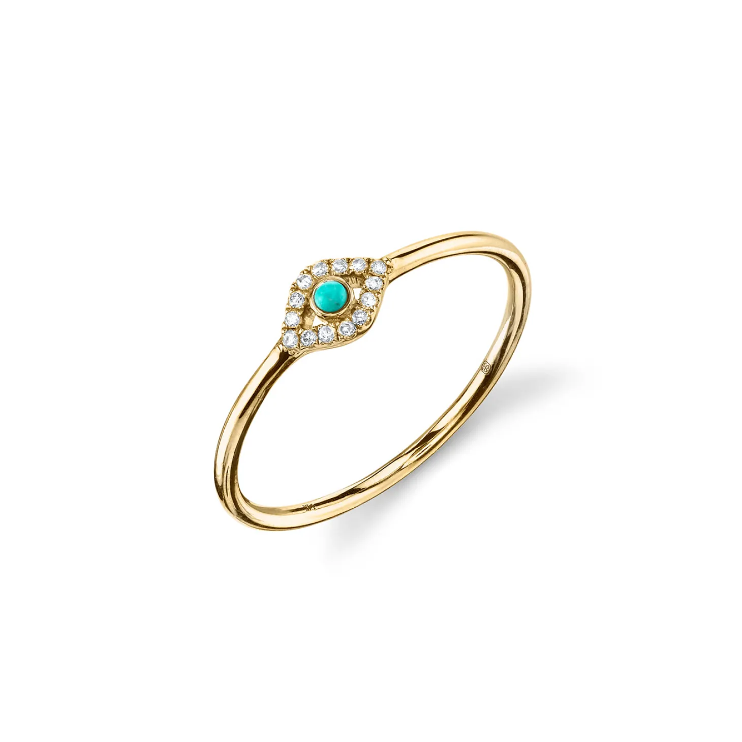 Gold & Diamond Small Bezel Eye Ring