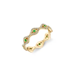 Gold & Diamond Small Bezel Eye Eternity Ring