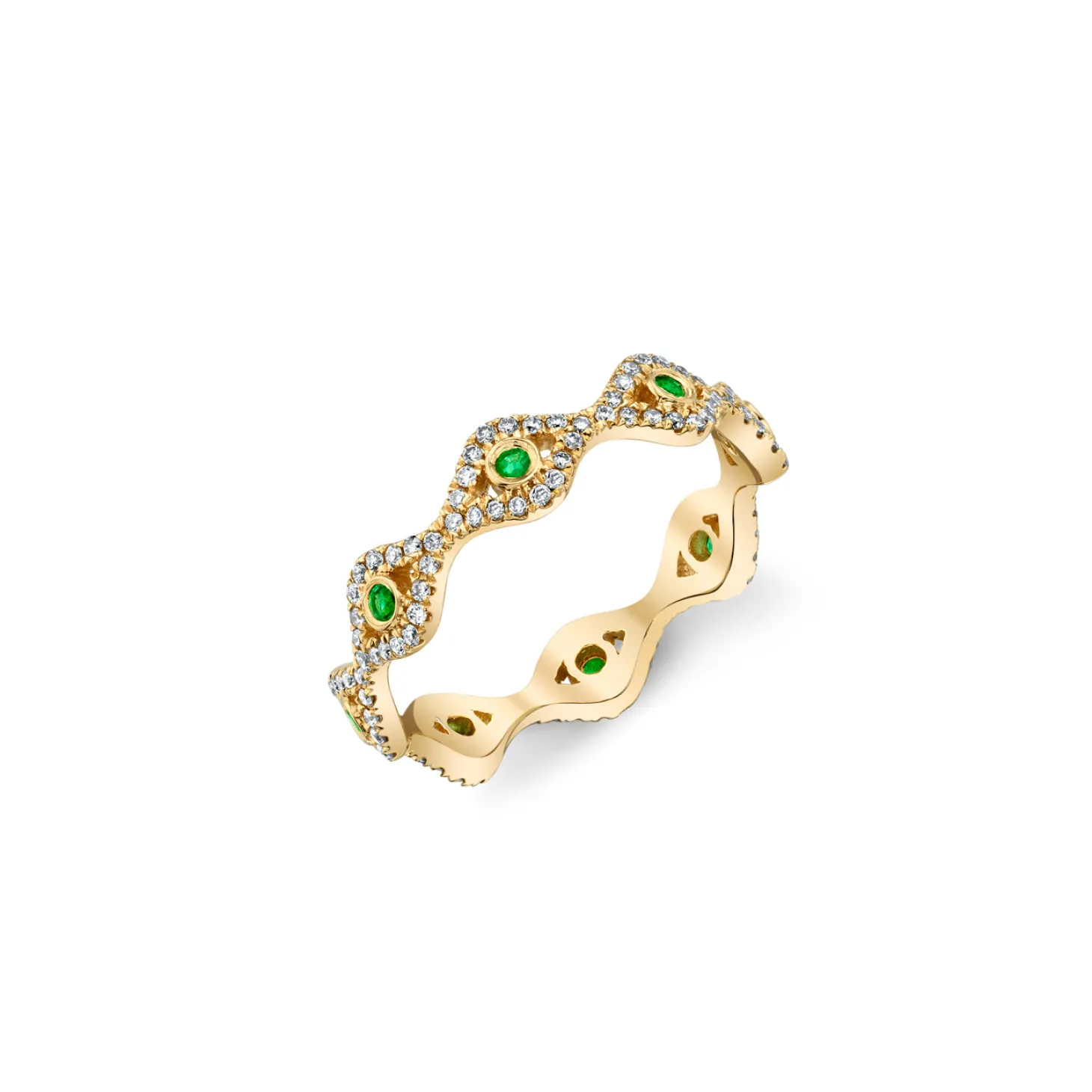 Gold & Diamond Small Bezel Eye Eternity Ring