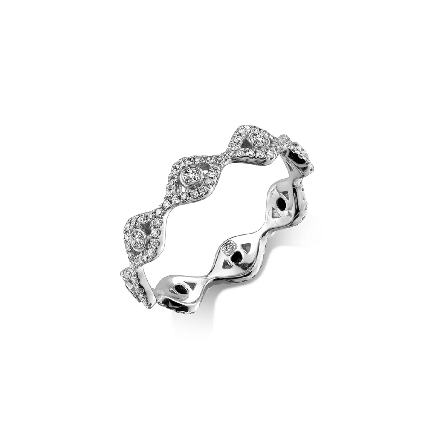 Gold & Diamond Small Bezel Eye Eternity Ring