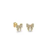 Gold & Diamond Small Bow Stud