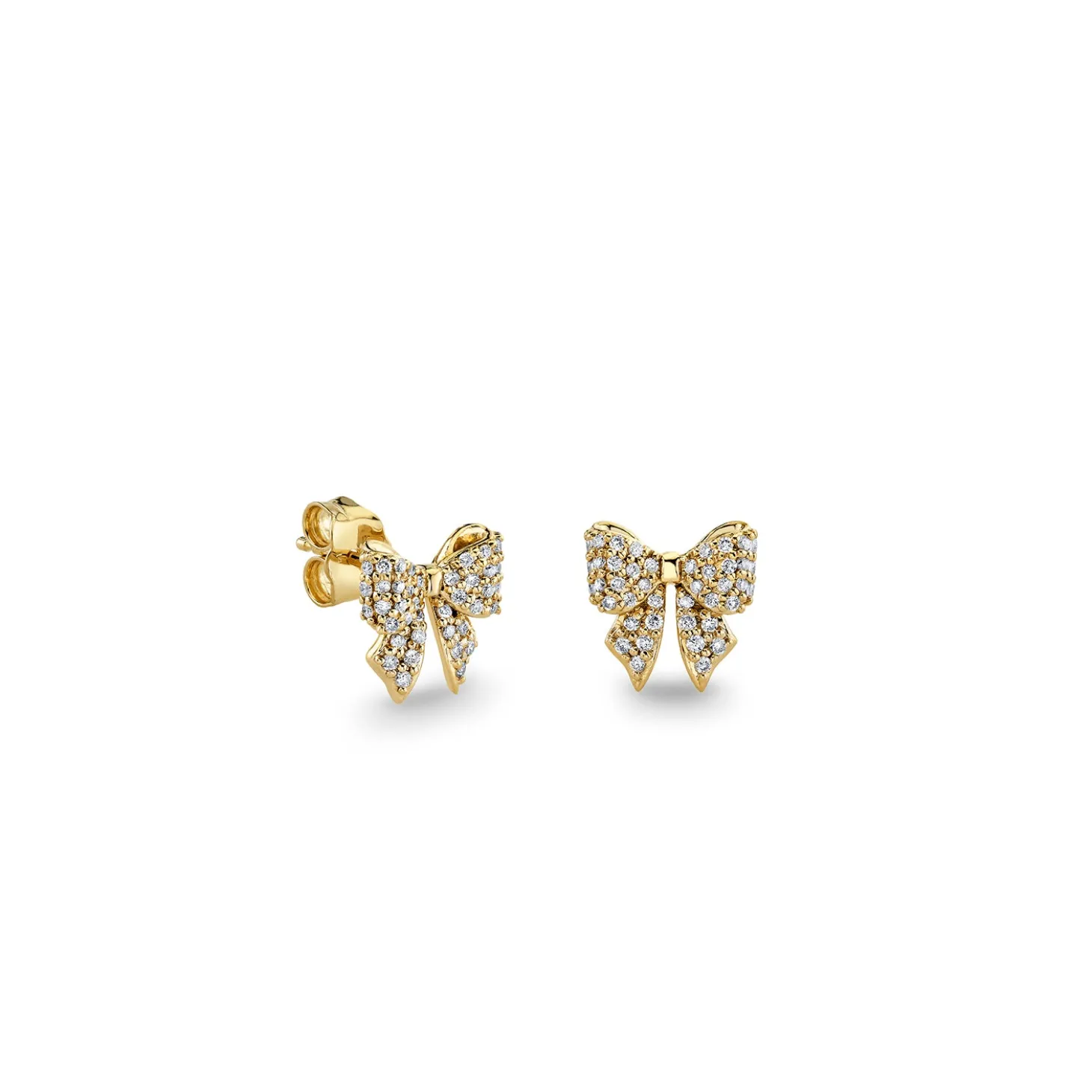 Gold & Diamond Small Bow Stud