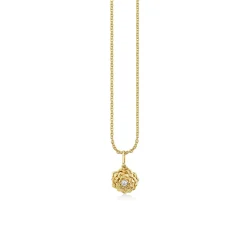 Gold & Diamond Small Camellia Charm