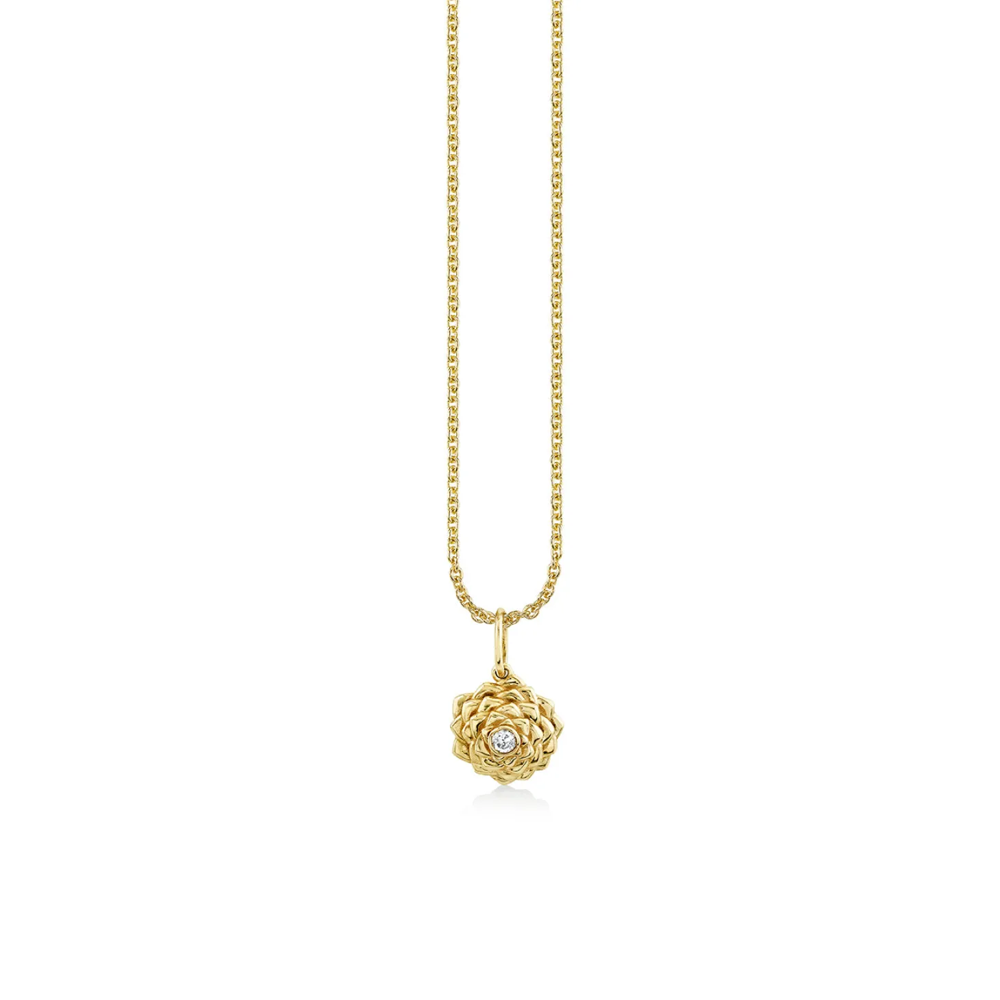 Gold & Diamond Small Camellia Charm