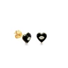 Gold & Diamond Small Carved Stone Heart Stud
