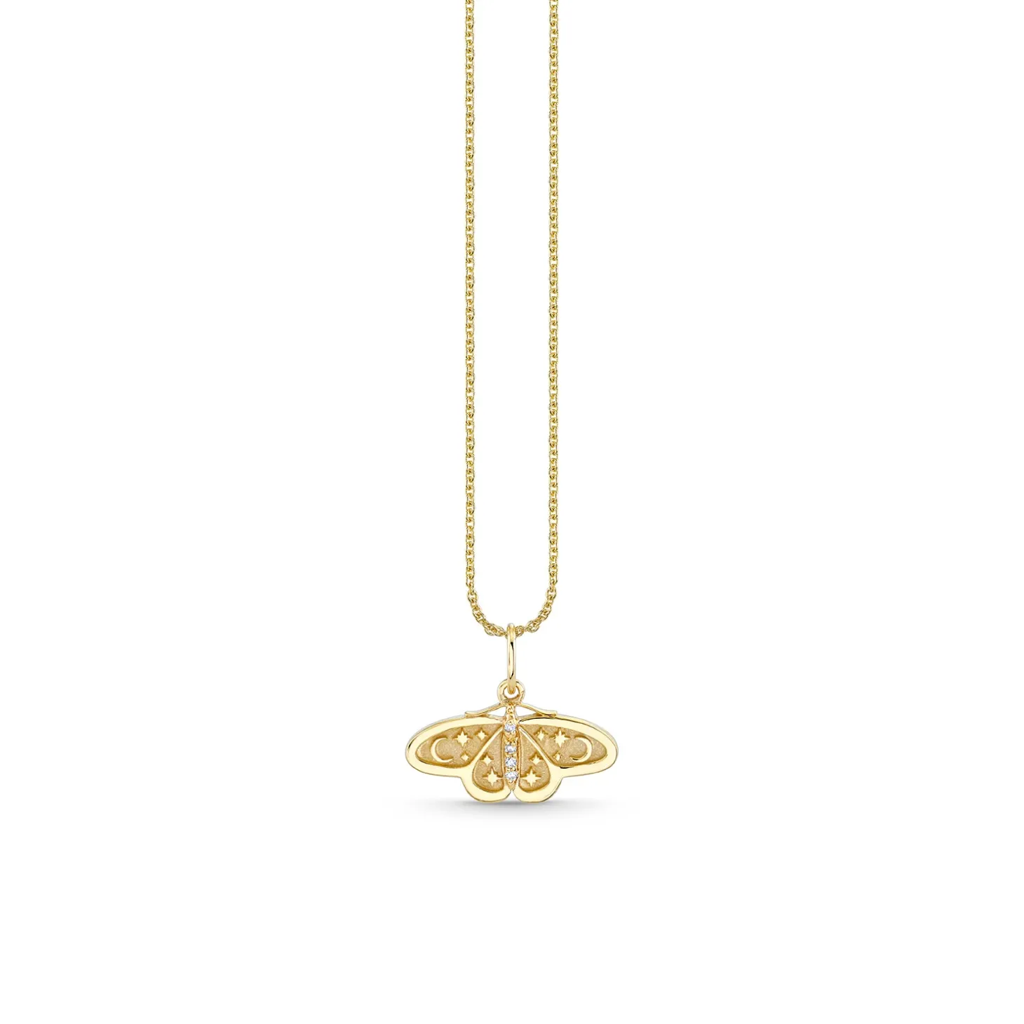 Gold & Diamond Small Celestial Moth Charm