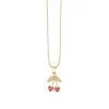 Gold & Diamond Small Cherry Charm