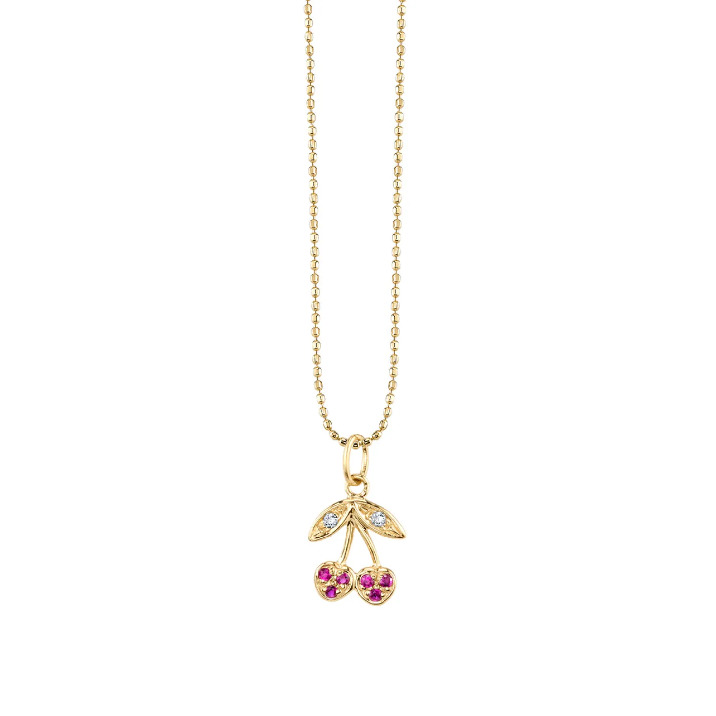 Gold & Diamond Small Cherry Charm