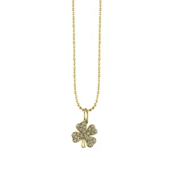 Gold & Diamond Small Clover Charm