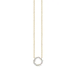 Gold & Diamond Small Cocktail Circle Necklace