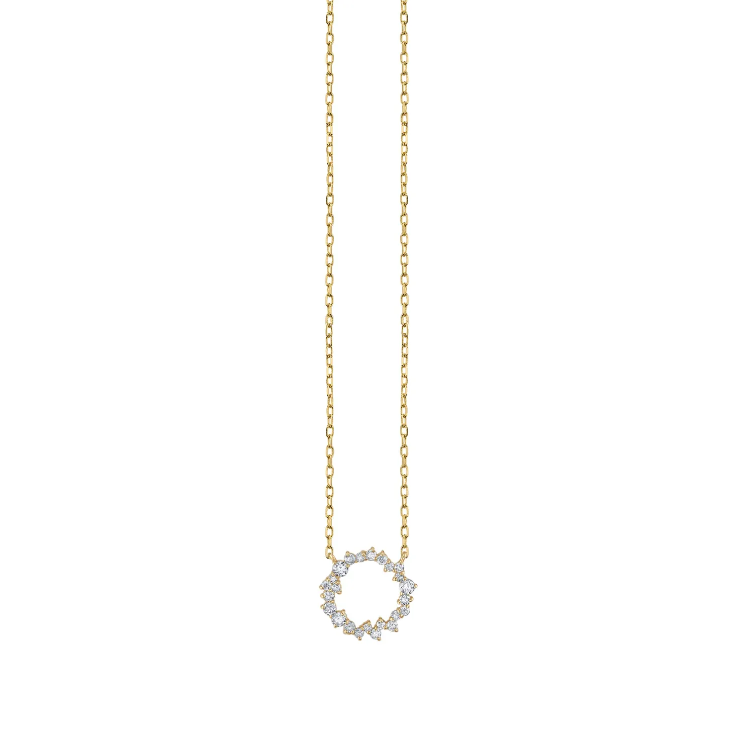 Gold & Diamond Small Cocktail Circle Necklace