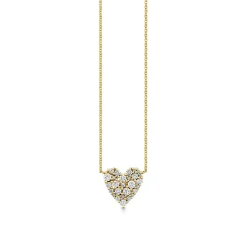 Gold & Diamond Small Cocktail Heart Necklace