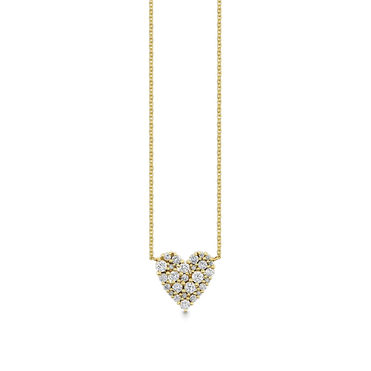 Gold & Diamond Small Cocktail Heart Necklace